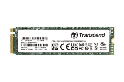 Ssd M.2 256Gb 2280 Pcie Gen3X4 Nvme 3D Tlc Transcend Dissipatore Grafen