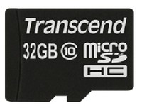 TRANSCEND 32GB micro SDHC Card Class 10 inkl SD Adapter