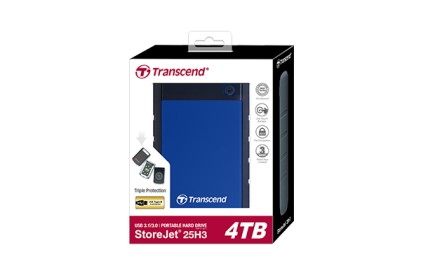 TRANSCEND 4TB StoreJet 25H3 USB 3.0 2.5 Rubber Case Anti-Shock Blue