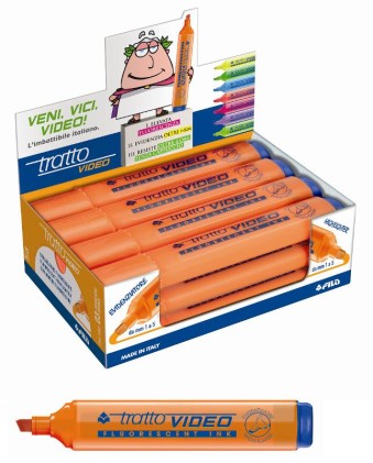 FILA Evidenziatore Punta A Scalpello Tratto Video Arancione - Confezione Da 12 Pezzi