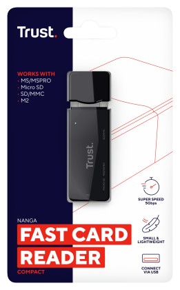 Trust Cardreader Usb-A 3.2 - Nanga Nero