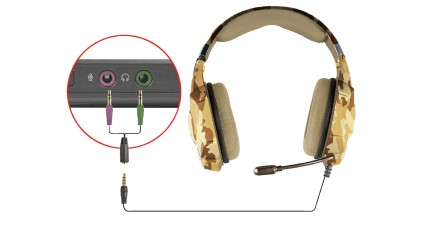 Trust GXT 322D Carus Auricolare Cablato A Padiglione Giocare Mimetico