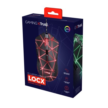 Trust GXT 133 Locx mouse Mano destra USB tipo A Ottico 4000 DPI