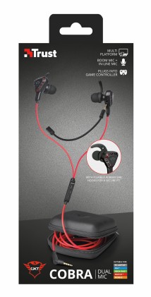 Trust TRU GXT 408 Auricolare Cablato In-ear Giocare Nero, Rosso