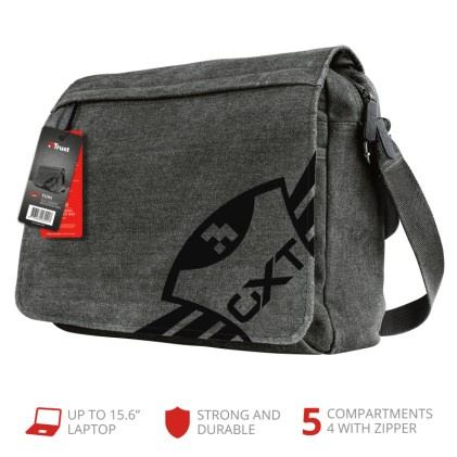 Trust GXT 1260 Yuni borsa per notebook 39,6 cm (15.6") Borsa da corriere Nero, Grigio
