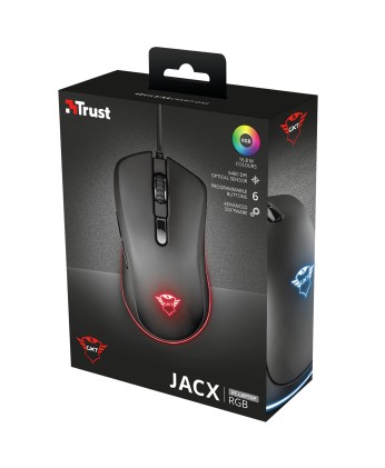 Trust GXT 930 Jacx mouse Mano destra USB tipo A Ottico 6400 DPI