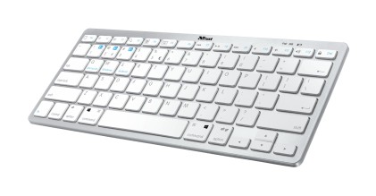 Tastiera Computer Trust 23749 Nado Bluetooth Wireless Keyboard White E