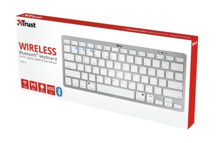Tastiera Computer Trust 23749 Nado Bluetooth Wireless Keyboard White E