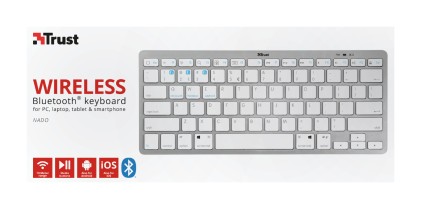 Tastiera Computer Trust 23749 Nado Bluetooth Wireless Keyboard White E