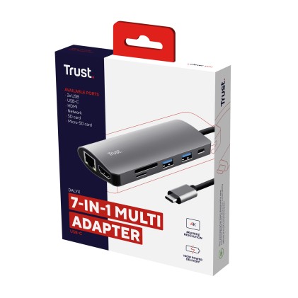 Hub Multiporta Trust Dalyx 7 In 1 Usb C Multiport Adapter 23775