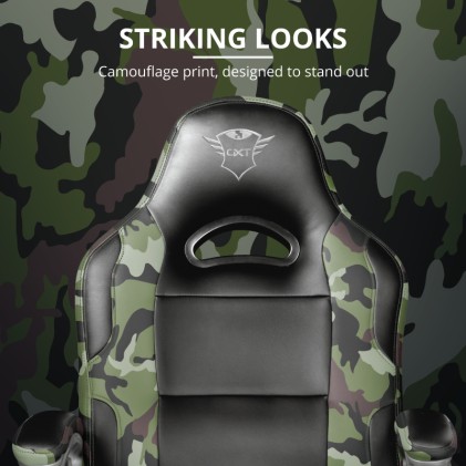 Trust GXT 705C Ryon Sedia per gaming universale Seduta imbottita Nero, Mimetico