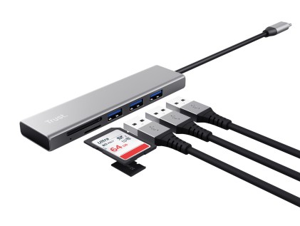 Trust Hub E Lettore Schede Halyx Fast Usb-C Hub