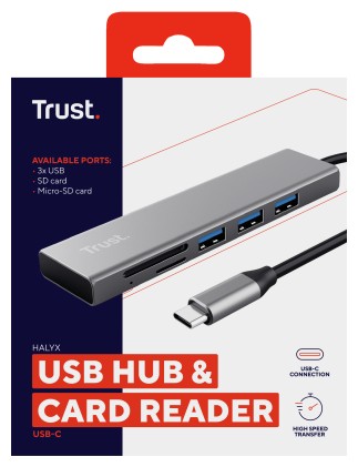 Trust Hub E Lettore Schede Halyx Fast Usb-C Hub