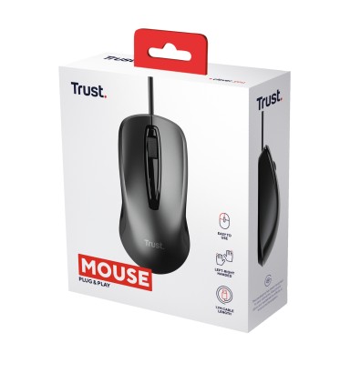 Trust USB Mouse 1200 dpi - 3 pulsanti - Uso ambidestro - Cavo da 1,70 m