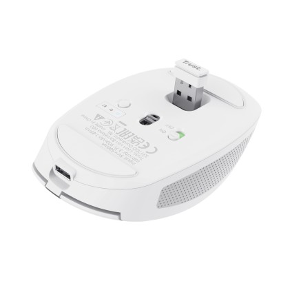 Trust Mouse Ozaa Compatto Wireless, Bianco