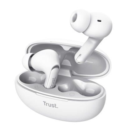 Trust Earbuds Yavi Bt Enc, Bianco