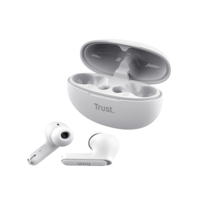 Trust Earbuds Yavi Bt Enc, Bianco