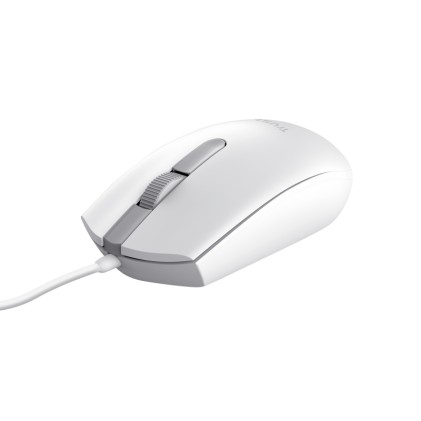 Trust TM101 Eco USB Mouse 1200 dpi - Realizzato con il 50% di plastica riciclata - 3 pulsanti - Uso ambidestro - Cavo da 1,60 m - Bianco