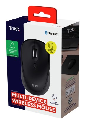 Trust Yvi+ mouse Universale Ambidestro RF senza fili + Bluetooth Ottico 1600 DPI