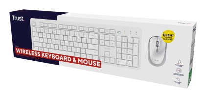 Trust Bundle Tastiera E Mouse Ody Ii, Bianco, It