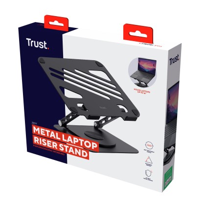 Trust Supporto/Rialzo Per Laptop In Metallo - Zeff - Nero