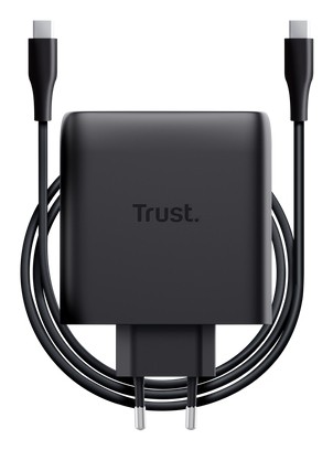 Trust Alimentatore/Caricabatteria 100W 2 Porte Usb-C Gan - Plastica Riciclata 50 - Maxo - Nero