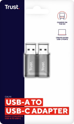 Trust Adattatore Calyx Usb-A To Usb-C,  2Pack