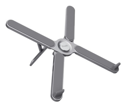 Trust Supporto/Rialzo Per Laptop - Pieghevole In Alluminio - Macy - Grigio
