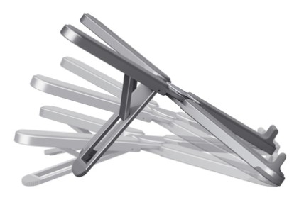 Trust Supporto/Rialzo Per Laptop - Pieghevole In Alluminio - Macy - Grigio