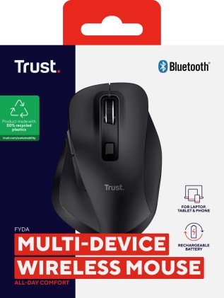 Trust Fyda mouse Ufficio Mano destra RF senza fili + Bluetooth Ottico 2400 DPI