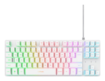 Trust GXT 833W Thado TKL tastiera Gaming USB QWERTY Spagnolo Bianco