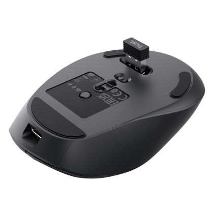 Trust Mouse Wireless Ricarica Ultraveloce 3Min 24Gg - Multiconnect Wl 2,4Ghz + 2X Bt Silent - Plasti