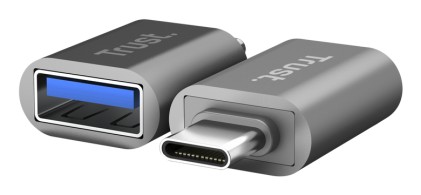 Trust Calyx Confezione da 2 adattatori USB 3.0 - USB-A femmina - USB-C maschio - 8x15x32mm - Colore grigio