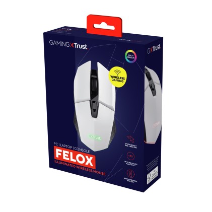Trust GXT 110 FELOX mouse Mano destra RF Wireless Ottico 4800 DPI