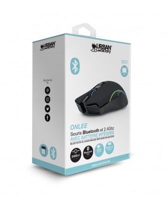 Urban Factory Onlee mouse Gaming Ambidestro RF senza fili + Bluetooth Ottico 2400 DPI