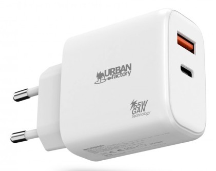 Urban Factory GPS62UF Caricabatterie per dispositivi mobili Universale Bianco AC Ricarica rapida Interno