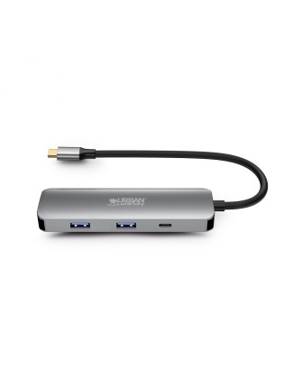 Urban Factory MHC40UF replicatore di porte e docking station per laptop Cablato USB 3.2 Gen 1 (3.1 Gen 1) Type-C Grigio