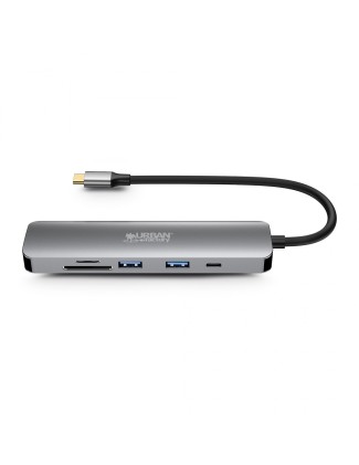 Urban Factory MHC45UF replicatore di porte e docking station per laptop Cablato USB 3.2 Gen 1 (3.1 Gen 1) Type-C Grigio