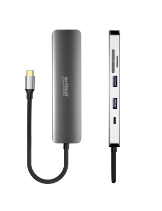 Urban Factory MHC45UF replicatore di porte e docking station per laptop Cablato USB 3.2 Gen 1 (3.1 Gen 1) Type-C Grigio