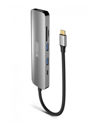 Urban Factory MHC45UF replicatore di porte e docking station per laptop Cablato USB 3.2 Gen 1 (3.1 Gen 1) Type-C Grigio