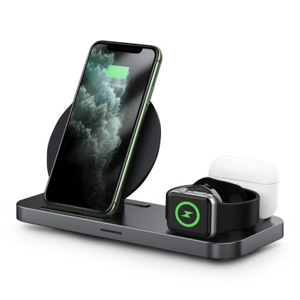 Urban Factory SWC35UF Caricabatterie per dispositivi mobili Cuffie, Orologio intelligente, Telefono Nero Batteria Carica wireless Interno