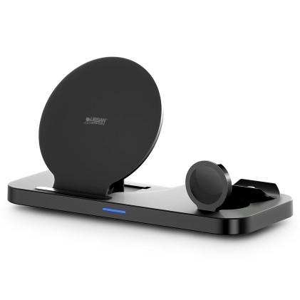 Urban Factory SWC35UF Caricabatterie per dispositivi mobili Cuffie, Orologio intelligente, Telefono Nero Batteria Carica wireless Interno