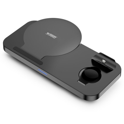 Urban Factory SWC35UF Caricabatterie per dispositivi mobili Cuffie, Orologio intelligente, Telefono Nero Batteria Carica wireless Interno