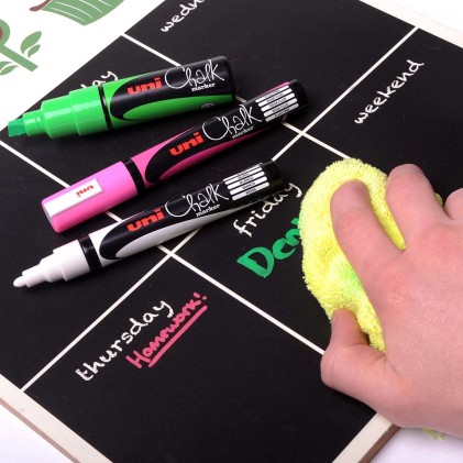 Uni-Ball ChalkGlass PWE-8K evidenziatore in gesso Scalpello Rosa 1 pz