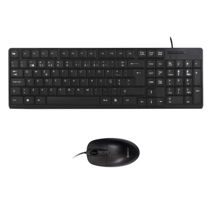 UNYKAch 50536 tastiera Mouse incluso Ufficio USB QWERTY Portoghese Nero