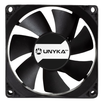 UNYKAch 80.80.25 sistema di raffreddamento per computer Case per computer Ventilatore 8 cm Nero