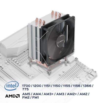 Unykach Unycool H20 Disipador CPU - Multisocket Universal - Ventilador 90mm - Color Negro