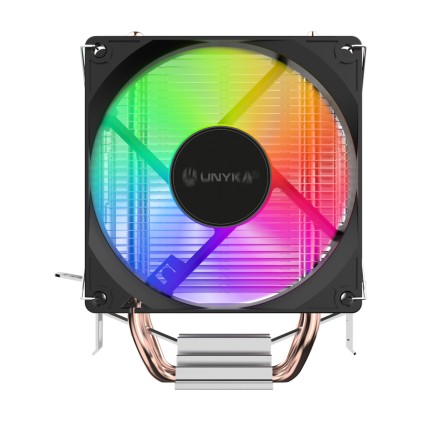 Unykach Unycool H21 ARGB Disipador CPU - Multisocket Universal - Ventilador 90mm - Iluminacion ARGB - Color Negro