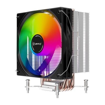 Dissipatore per CPU Unykach Unycool H41 ARGB - Multisocket universale - Ventola da 120 mm - Illuminazione ARGB - Nero