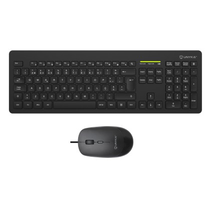 UNYKAch UK505446 tastiera Mouse incluso Ufficio RF Wireless QWERTY Portoghese Nero